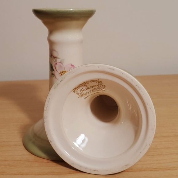 Blakeney Candleholder set of 2 Made n England Floral 5" - Picture 8 of 8